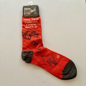 Blue Q Men's Orange and Gray Novelty Socks